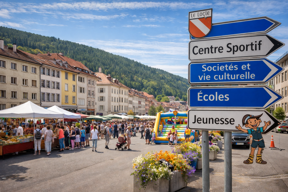 Scènes de vie locale aux Brenets et au Locle